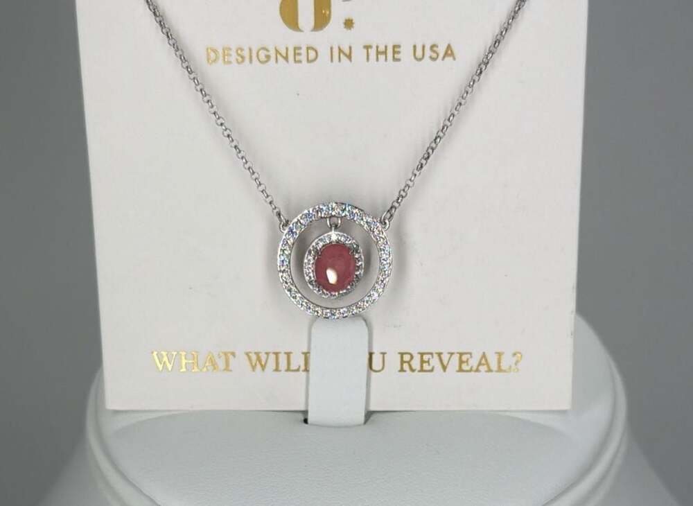 Bomb Party Eclipsed By Your Love Necklace 16" Rose Quartz Sterling Silver